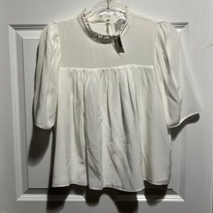 Lavender Brown - white blouse - seize S NWT